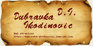Dubravka Ikodinović vizit kartica